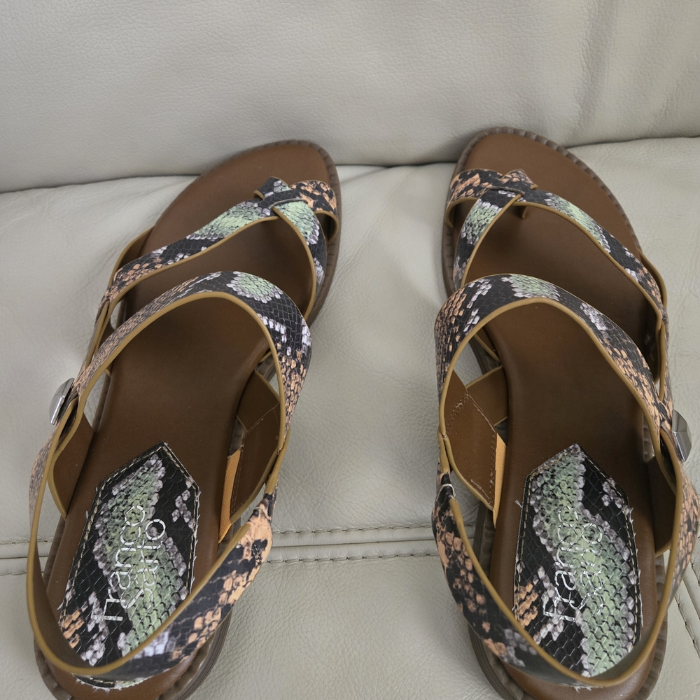 Franco Sarto Snakeskin Strappy Sandals
